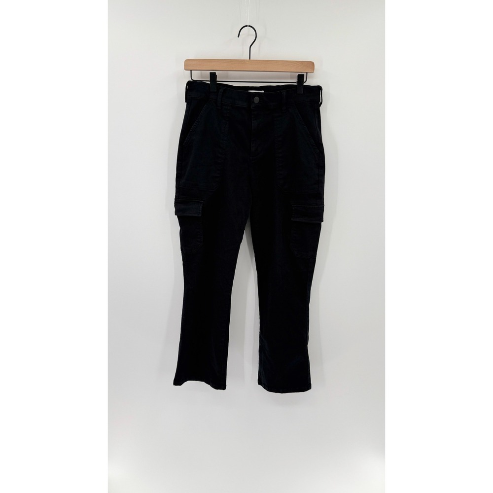 Evereve Black Cargo Pants Size 28/6 High Rise Utility Straight Leg Gorpcore